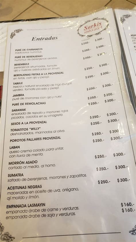 sarkis menu